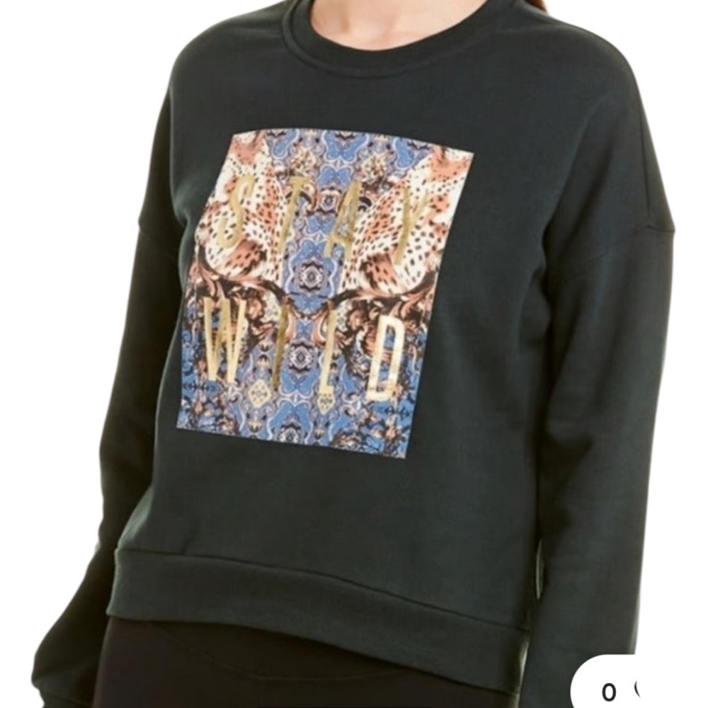 NWT Betsey Johnson dark green stay wild sweatshirt Med